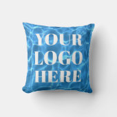 Aqua Blueスイミングプールの写真(ロゴ用) クッション (正面)