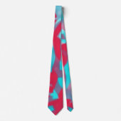 Aqua Blue and Deep Pink Artsy Tie ネクタイ (正面)