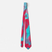Aqua Blue and Deep Pink Artsy Tie ネクタイ (裏面)