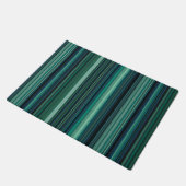 Aqua Blue and Teal Stripes ドアマット (アングル)
