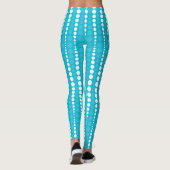 Aqua Blue and White Polka Dot Leggings レギンス (裏面)