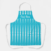 Aqua Blue and White Polka Dot Middium Apron エプロン (正面)