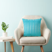 Aqua Blue and White Polka dots Throw Pillow クッション (椅子)