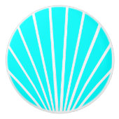 Aqua Blue Art Deco Design セラミックノブ (正面)