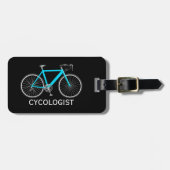Aqua Blue Bicycle On Black ラゲッジタグ (正面横)