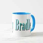 Aqua Blue Bradleyの名前ロゴ、 マグカップ (正面右)