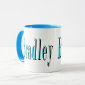 Aqua Blue Bradleyの名前ロゴ、 マグカップ (正面左)