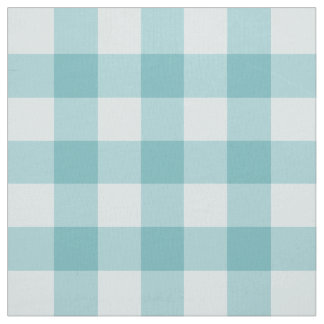 Aqua Blue Classic Gingham Pima Cotton Fabric ファブリック