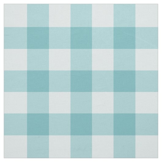 Aqua Blue Classic Gingham Pima Cotton Fabric ファブリック (見本)