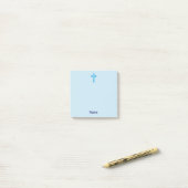 Aqua Blue Cross Faith Post It Note Pad ポストイット (デスク上)