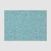 Aqua Blue Crushed Glass Mermaid Scales Decoupage 薄葉紙 (正面)