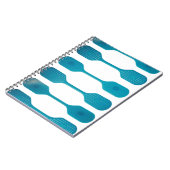 Aqua Blue Dot Grid Abstract Spiral Photo Notebook ノートブック (左側)