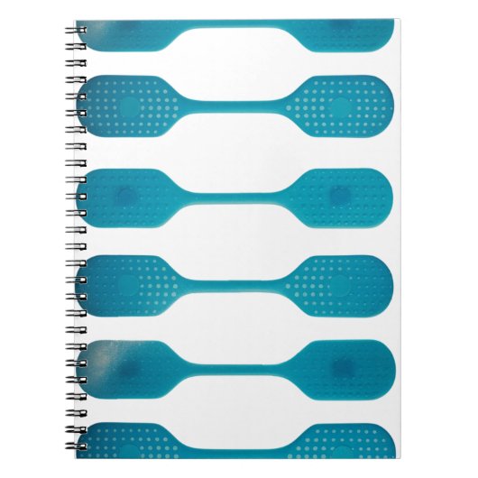 Aqua Blue Dot Grid Abstract Spiral Photo Notebook ノートブック (正面)