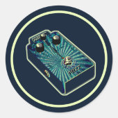 Aqua blue Fuzz ラウンドシール (正面)