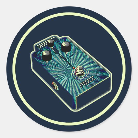 Aqua blue Fuzz ラウンドシール (正面)