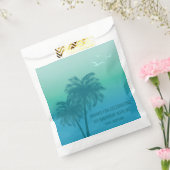 Aqua Blue Gradient Palm Trees Birthday Thank You フェイバーバッグ (封をした状態)