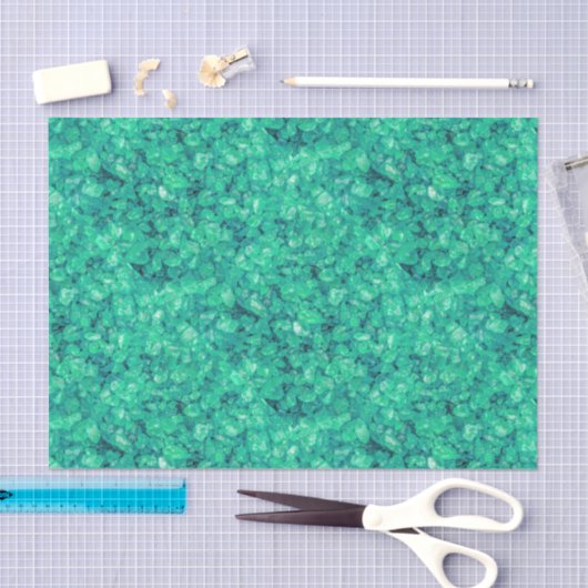 Aqua Blue Green Crushed Sea Glass Decoupage 薄葉紙 (クラフト)