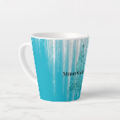 Aqua Blue Icicles Sparkle Christmas Tree カフェラテマグ (左アングル)
