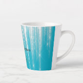 Aqua Blue Icicles Sparkle Christmas Tree カフェラテマグ (右)