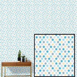 Aqua Blue Lemon Yellow Stars 壁紙