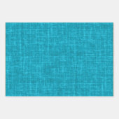 Aqua Blue Linen ラッピングペーパーシート (正面3)