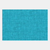 Aqua Blue Linen ラッピングペーパーシート (正面)