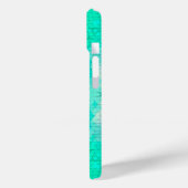 Aqua Blue Mermaid Skin Mosaic Pattern with Name  Case-Mate iPhoneケース (裏面 / 左)