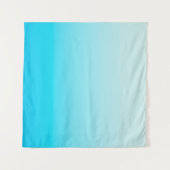 Aqua blue ombre background タペストリー (正面(横))