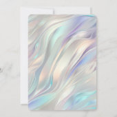 Aqua Blue Purple Pearl White Wedding 招待状 (裏面)