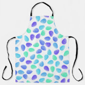 AQUA BLUE PURPLE WATERCOLOR EASTER EGGS エプロン (正面)