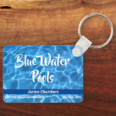 Aqua Blue Swimming Pool Cleaning Service キーホルダー (正面)
