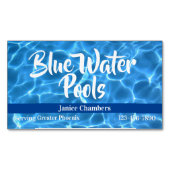 Aqua Blue Swimming Pool Photo マグネット名刺 (正面)