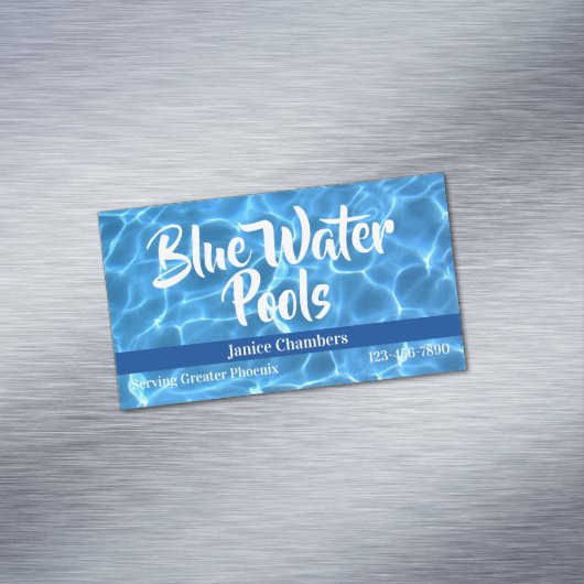 Aqua Blue Swimming Pool Photo マグネット名刺 (インサイチュ)