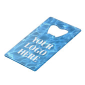 Aqua Blue Swimming Pool Photo for Your Logo クレジットカード栓抜き (裏面アングル)