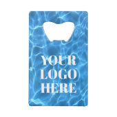 Aqua Blue Swimming Pool Photo for Your Logo クレジットカード栓抜き (裏面)