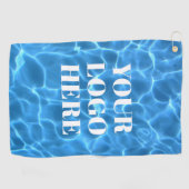 Aqua Blue Swimming Pool Photo for Your Logo ゴルフタオル (横)
