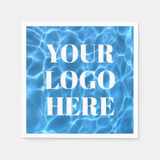 Aqua Blue Swimming Pool Photo for Your Logo スタンダードカクテルナプキン (正面)