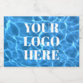 Aqua Blue Swimming Pool Photo for Your Logo スパークリングワインラベル (シングルラベル)