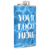 Aqua Blue Swimming Pool Photo for Your Logo フラスク (右)