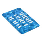 Aqua Blue Swimming Pool Photo for Your Logo マグネット (右側)