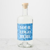 Aqua Blue Swimming Pool Photo for Your Logo リキュールボトルラベル (正面)