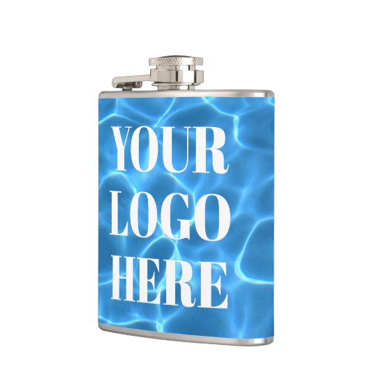 Aqua Blue Swimming Pool Photo Logo フラスク (左)
