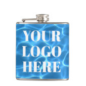 Aqua Blue Swimming Pool Photo Logo フラスク (正面)