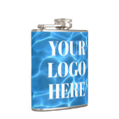 Aqua Blue Swimming Pool Photo Logo フラスク (右)