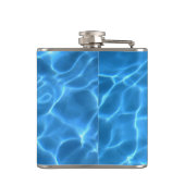 Aqua Blue Swimming Pool Photo Logo フラスク (裏面)