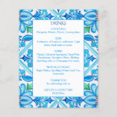 Aqua Blue Talaveraタイル結婚のメニュー (裏面)