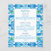 Aqua Blue Talaveraタイル結婚のメニュー (正面)