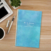 Aqua Blue Watercolor Personalized Planner プランナー手帳