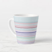Aqua, Blush and Lavender Stripes カフェラテマグ (左アングル)