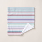 Aqua, Blush and Lavender Stripes バスタオルセット (ウォッシュタオル)